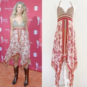 Extremely Rare Silk Handkerchief Halter Dress ASO Taylor Swift During Debut Era